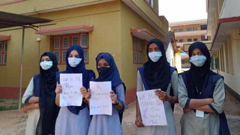 Protests Against Hijab Ban in Udupi Classrooms
