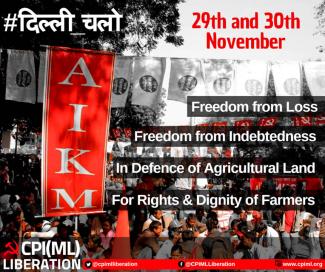 Delhi Chalo Farmers' March 29-30 Nov 2018