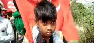 Shivsagar, a 10 year old, joined the jan adhikar Padyatra