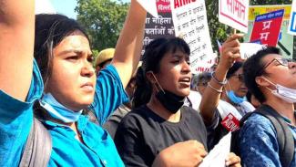 AISA protest at the Home Minister